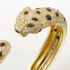 Panthere De Cartier armbånd, mellemstor model, halvt pavé Panthere De Cartier armbånd, mellemstor model, halvt pavé