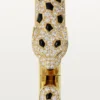 Panthere De Cartier armbånd, mellemstor model, halvt pavé Panthere De Cartier armbånd, mellemstor model, halvt pavé
