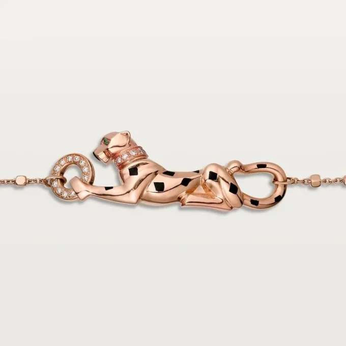 Panthere De Cartier armbånd, på kæde, diamanter Panthere De Cartier armbånd, på kæde, diamanter