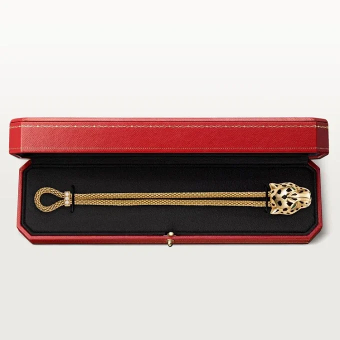 Panthere De Cartier armbånd, på kæde, diamanter Panthere De Cartier armbånd, på kæde, diamanter