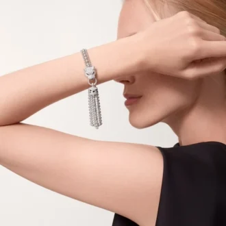 Panthere De Cartier-armbånd, på kæde, halvt pavé