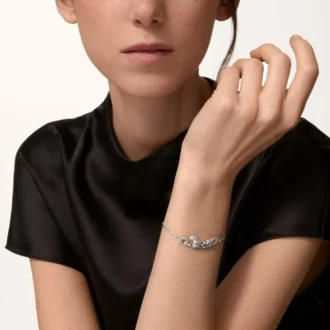 Panthere De Cartier-armbånd, på kæde, halvt pavé