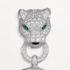 Panthere De Cartier-armbånd, på kæde, halvt pavé Panthere De Cartier-armbånd, på kæde, halvt pavé