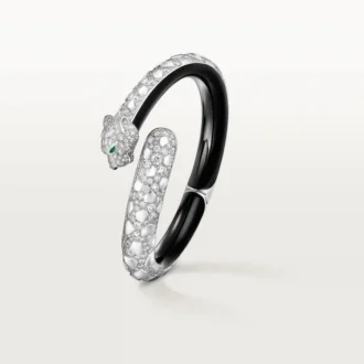Panthere De Cartier armbånd, sort lak, pavé