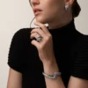 Panthere De Cartier armbånd, sort lak, pavé Panthere De Cartier armbånd, sort lak, pavé