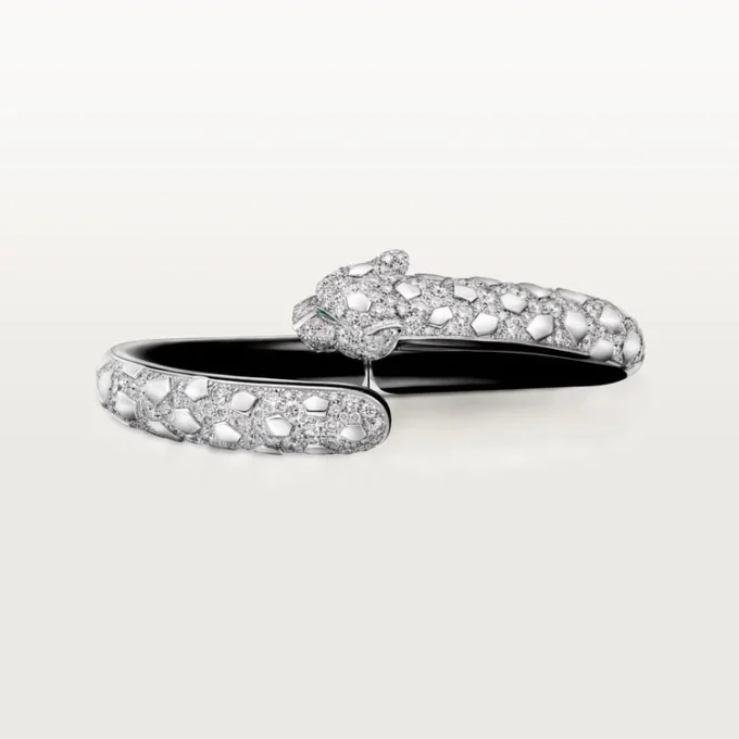 Panthere De Cartier armbånd, sort lak, pavé Panthere De Cartier armbånd, sort lak, pavé
