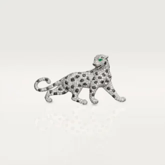 Panthere De Cartier-broche – hvidguld, smaragder, onyx, diamanter – Cartier