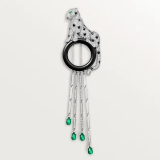 Panthere De Cartier-broche – hvidguld, smaragder, onyx, diamanter – Cartier