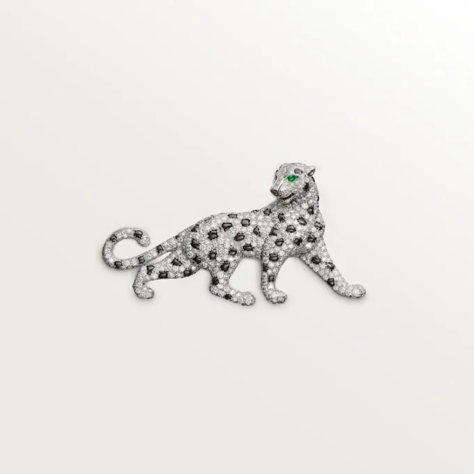 Panthere De Cartier-broche – hvidguld, smaragder, onyx, diamanter – Cartier Panthere De Cartier-broche – hvidguld, smaragder, onyx, diamanter – Cartier