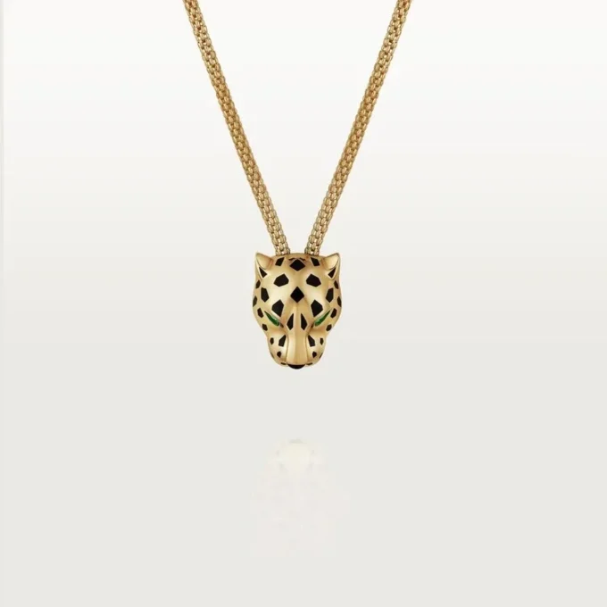 Panthere De Cartier halskæde – Gult guld, lak, diamanter, tsavoritgranat, onyx – Cartier Panthere De Cartier halskæde – Gult guld, lak, diamanter, tsavoritgranat, onyx – Cartier