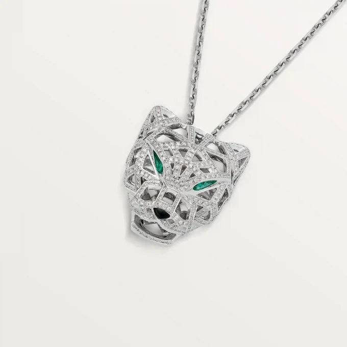 Panthere De Cartier halskæde – hvidguld, smaragder, diamanter, onyx – Cartier Panthere De Cartier halskæde – hvidguld, smaragder, diamanter, onyx – Cartier