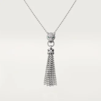 Panthere De Cartier halskæde – hvidguld, sort lak, smaragder, onyx, diamanter – Cartier Panthere De Cartier halskæde – hvidguld, sort lak, smaragder, onyx, diamanter – Cartier