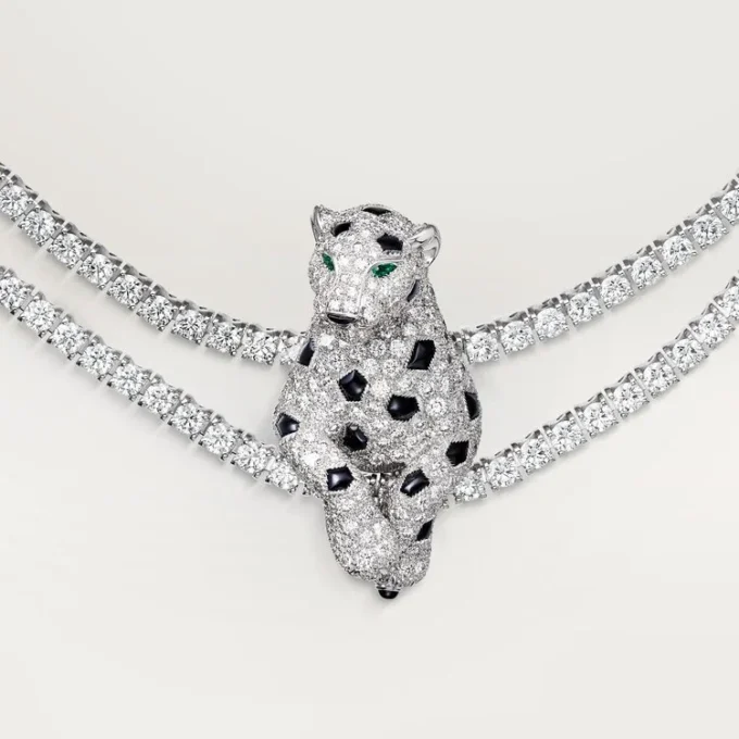 Panthere De Cartier halskæde, multi-wear, pavé Panthere De Cartier halskæde, multi-wear, pavé