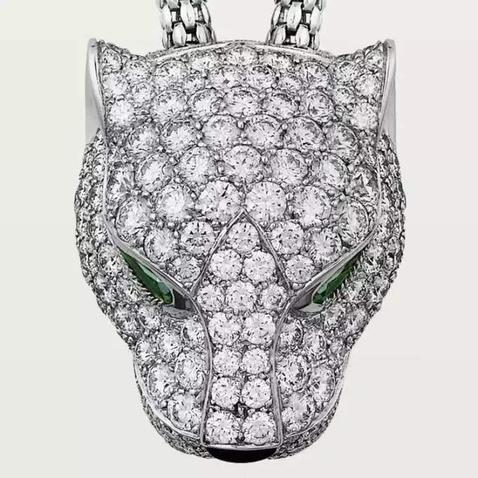 Panthere De Cartier halskæde, pavé Panthere De Cartier halskæde, pavé