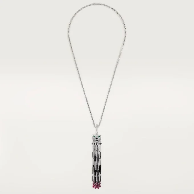 Panthere De Cartier lang halskæde, rubin, multi-wear, stor model, pavé Panthere De Cartier lang halskæde, rubin, multi-wear, stor model, pavé