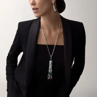 Panthere De Cartier lang halskæde, rubin, multi-wear, stor model, pavé
