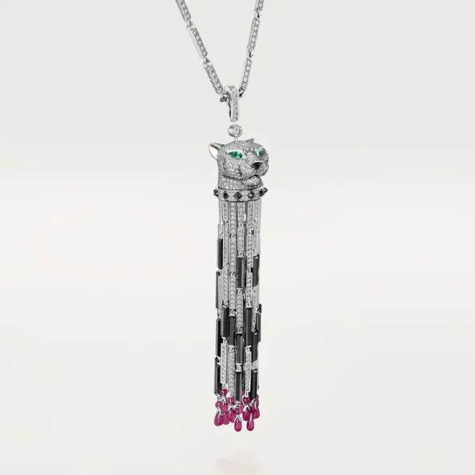 Panthere De Cartier lang halskæde, rubin, multi-wear, stor model, pavé Panthere De Cartier lang halskæde, rubin, multi-wear, stor model, pavé