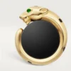 Panthere De Cartier manchetknapper – gult guld, onyx, tsavoritter og sort lak – Cartier Panthere De Cartier manchetknapper – gult guld, onyx, tsavoritter og sort lak – Cartier