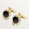 Panthere De Cartier manchetknapper – gult guld, onyx, tsavoritter og sort lak – Cartier Panthere De Cartier manchetknapper – gult guld, onyx, tsavoritter og sort lak – Cartier