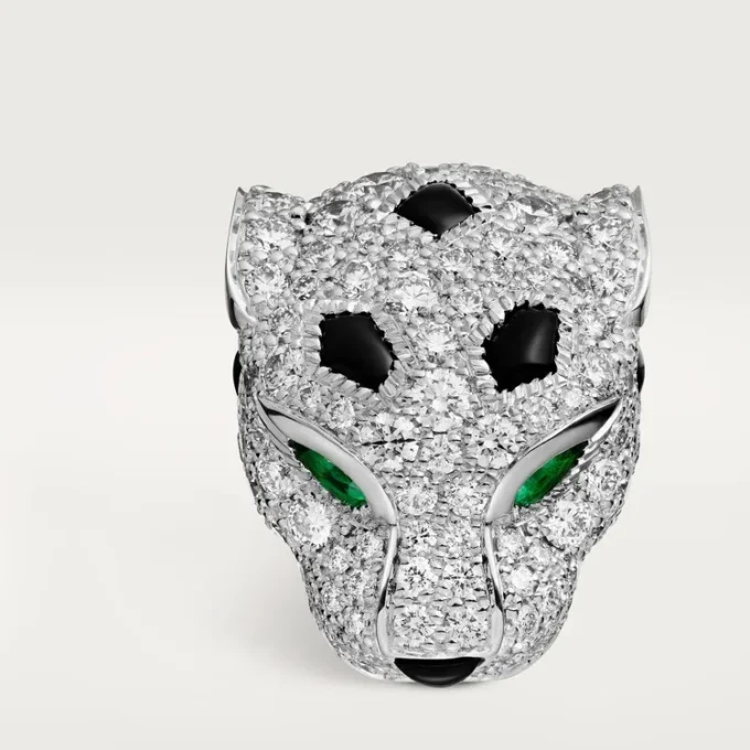 Panthere De Cartier manchetknapper – rhodineret hvidguld, diamanter, smaragder, onyx – Cartier Panthere De Cartier manchetknapper – rhodineret hvidguld, diamanter, smaragder, onyx – Cartier