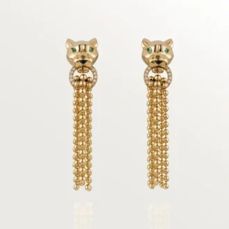 Panthere De Cartier øreringe – Gult guld, diamanter, tsavorit-granater, onyx – Cartier Panthere De Cartier øreringe – Gult guld, diamanter, tsavorit-granater, onyx – Cartier