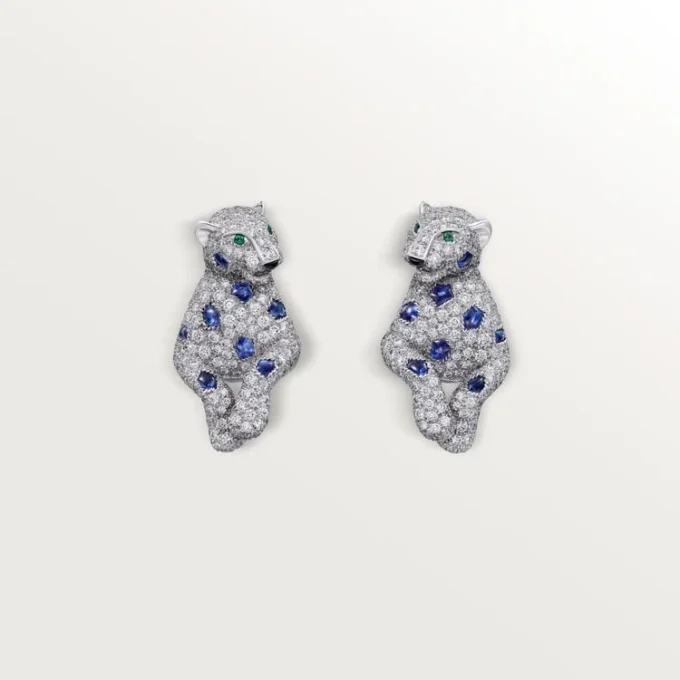 Panthere De Cartier øreringe, safirer, pavé Panthere De Cartier øreringe, safirer, pavé