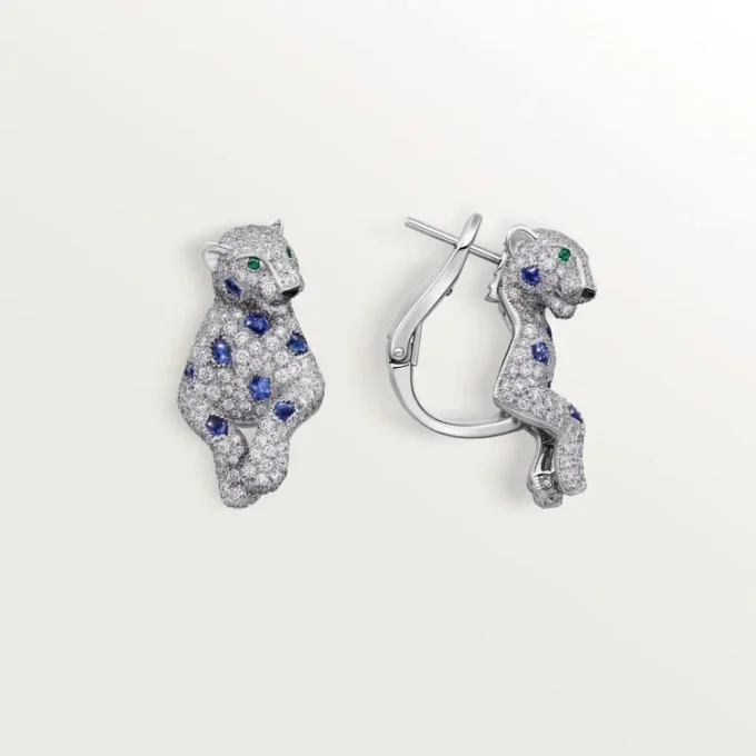 Panthere De Cartier øreringe, safirer, pavé Panthere De Cartier øreringe, safirer, pavé