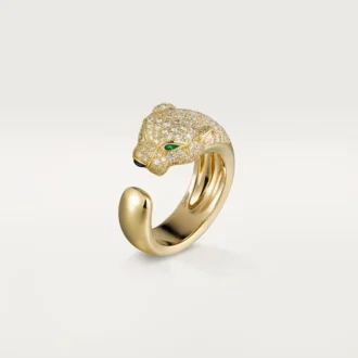 Panthere De Cartier-ring – Gult guld, diamanter, smaragder, onyx – Cartier Panthere De Cartier-ring – Gult guld, diamanter, smaragder, onyx – Cartier