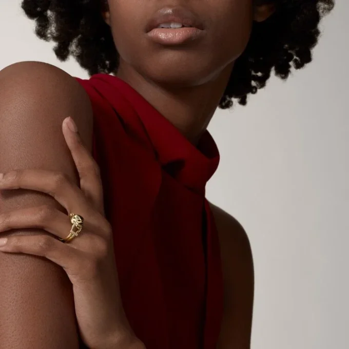 Panthere De Cartier-ring – Gult guld, lak, diamanter, tsavorit-granat – Cartier Panthere De Cartier-ring – Gult guld, lak, diamanter, tsavorit-granat – Cartier