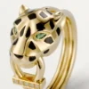 Panthere De Cartier-ring – Gult guld, lak, diamanter, tsavorit-granat – Cartier Panthere De Cartier-ring – Gult guld, lak, diamanter, tsavorit-granat – Cartier