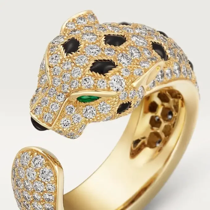 Panthere De Cartier-ring – Gult guld, smaragder, onyx, diamanter – Cartier Panthere De Cartier-ring – Gult guld, smaragder, onyx, diamanter – Cartier