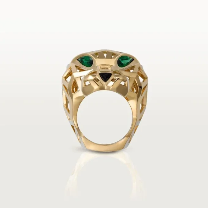 Panthere De Cartier-ring – Gult guld, tsavorit-granater, onyx – Cartier Panthere De Cartier-ring – Gult guld, tsavorit-granater, onyx – Cartier