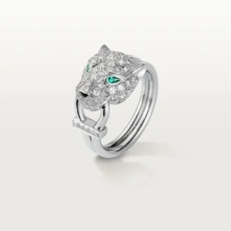 Panthere De Cartier-ring – hvidguld, diamanter, smaragder, onyx – Cartier Panthere De Cartier-ring – hvidguld, diamanter, smaragder, onyx – Cartier