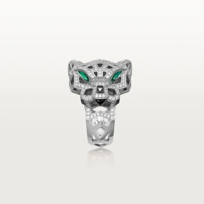 Panthere De Cartier-ring – hvidguld, onyx, smaragder, diamanter – Cartier Panthere De Cartier-ring – hvidguld, onyx, smaragder, diamanter – Cartier