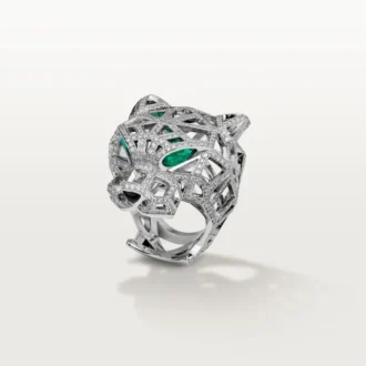 Panthere De Cartier-ring – hvidguld, smaragder, onyx, diamanter – Cartier Panthere De Cartier-ring – hvidguld, smaragder, onyx, diamanter – Cartier