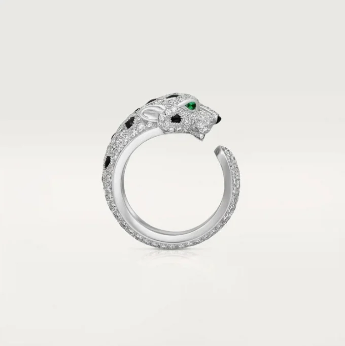Panthere De Cartier-ring – hvidguld, smaragder, onyx, diamanter – Cartier Panthere De Cartier-ring – hvidguld, smaragder, onyx, diamanter – Cartier
