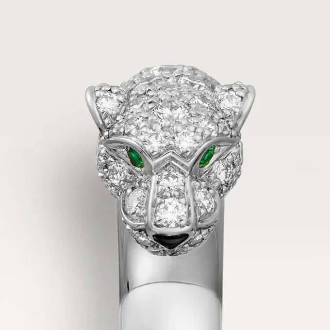 Panthere De Cartier-ring – hvidguld, smaragder, onyx, diamanter – Cartier Panthere De Cartier-ring – hvidguld, smaragder, onyx, diamanter – Cartier