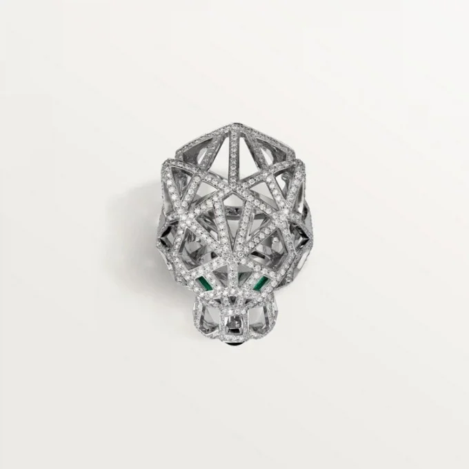 Panthere De Cartier-ring – hvidguld, smaragder, onyx, diamanter – Cartier Panthere De Cartier-ring – hvidguld, smaragder, onyx, diamanter – Cartier