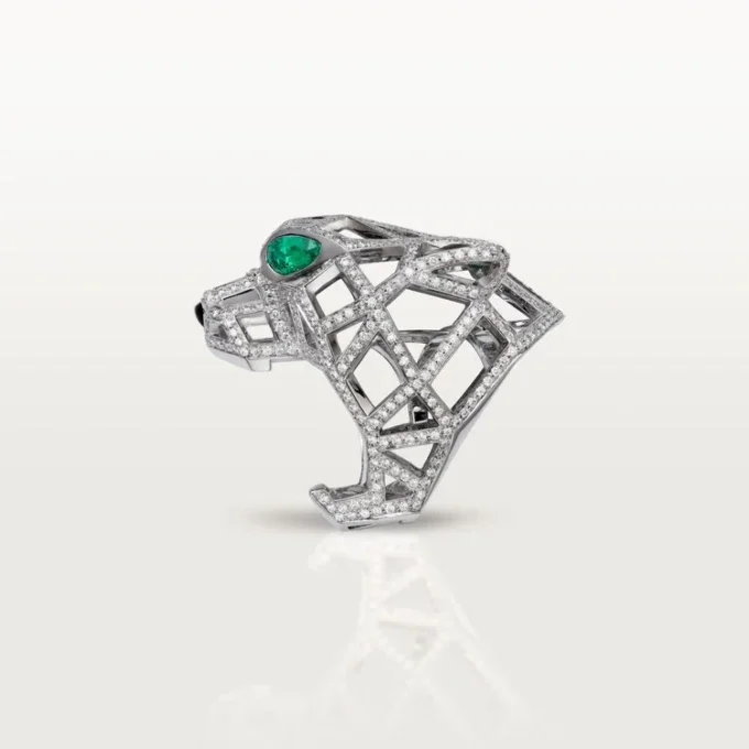 Panthere De Cartier-ring – hvidguld, smaragder, onyx, diamanter – Cartier Panthere De Cartier-ring – hvidguld, smaragder, onyx, diamanter – Cartier