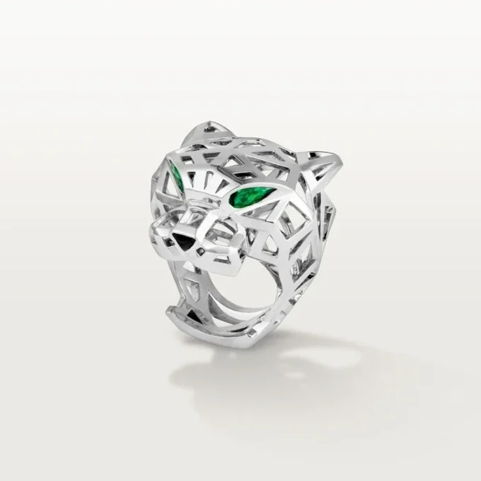 Panthere De Cartier-ring – hvidguld uden rhodiumbelægning, tsavorit-granater, onyx – Cartier Panthere De Cartier-ring – hvidguld uden rhodiumbelægning, tsavorit-granater, onyx – Cartier