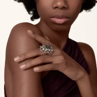 Panthere De Cartier-ring – hvidguld uden rhodiumbelægning, tsavorit-granater, onyx – Cartier Panthere De Cartier-ring – hvidguld uden rhodiumbelægning, tsavorit-granater, onyx – Cartier