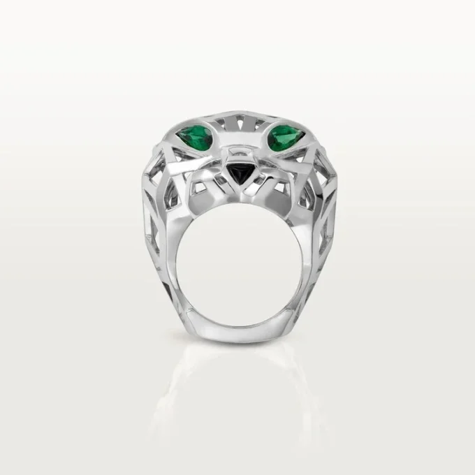 Panthere De Cartier-ring – hvidguld uden rhodiumbelægning, tsavorit-granater, onyx – Cartier Panthere De Cartier-ring – hvidguld uden rhodiumbelægning, tsavorit-granater, onyx – Cartier