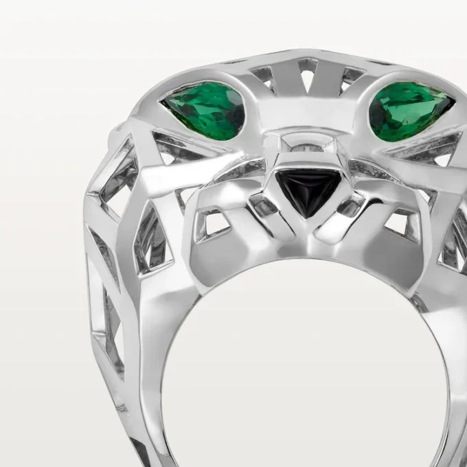 Panthere De Cartier-ring – hvidguld uden rhodiumbelægning, tsavorit-granater, onyx – Cartier Panthere De Cartier-ring – hvidguld uden rhodiumbelægning, tsavorit-granater, onyx – Cartier