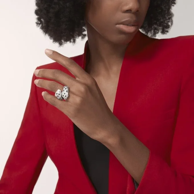 Panthere De Cartier-ring, leddelt, pavé Panthere De Cartier-ring, leddelt, pavé