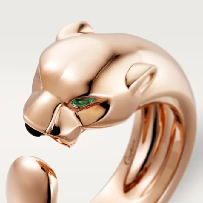 Panthere De Cartier-ring – rosa guld, tsavorit-granater, onyx – Cartier Panthere De Cartier-ring – rosa guld, tsavorit-granater, onyx – Cartier