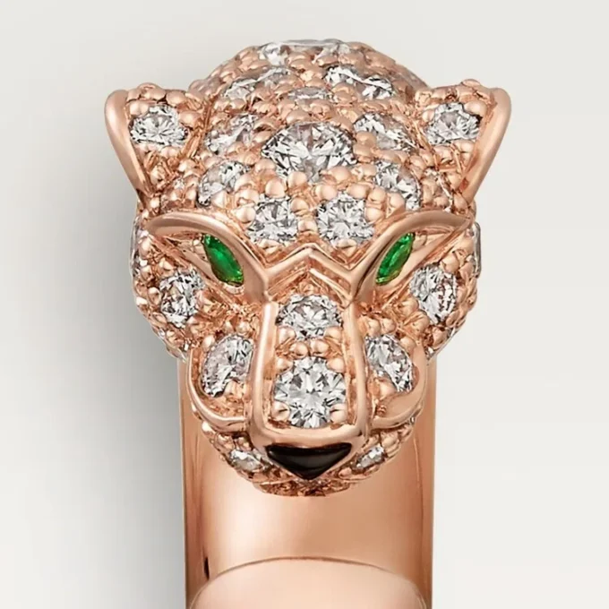 Panthere De Cartier-ring – rosaguld, onyx, smaragder, diamanter – Cartier Panthere De Cartier-ring – rosaguld, onyx, smaragder, diamanter – Cartier