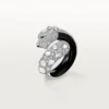 Panthere De Cartier-ring, sort lak, pavé Panthere De Cartier-ring, sort lak, pavé