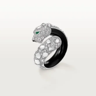 Panthere De Cartier-ring, sort lak, pavé