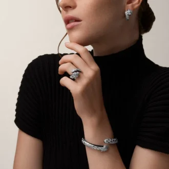 Panthere De Cartier-ring, sort lak, pavé