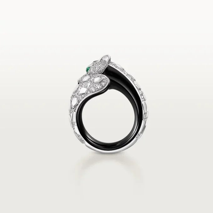 Panthere De Cartier-ring, sort lak, pavé Panthere De Cartier-ring, sort lak, pavé